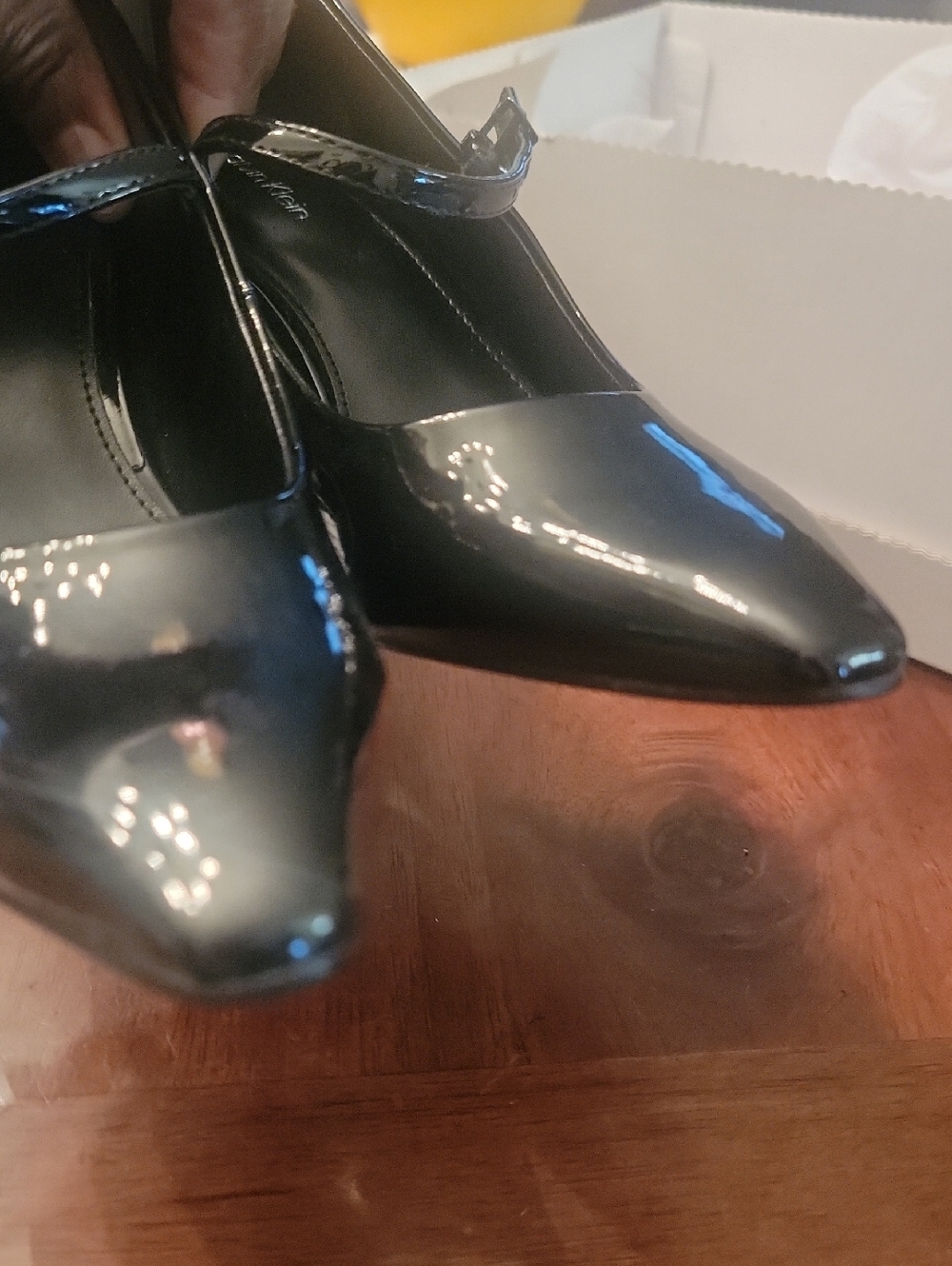 Calvin Klein Black Patent Mary Jane Block Heels - Picture 13 of 15